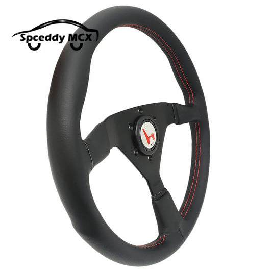 Volante Esportivo MOMO Racing de Couro com logo Honda