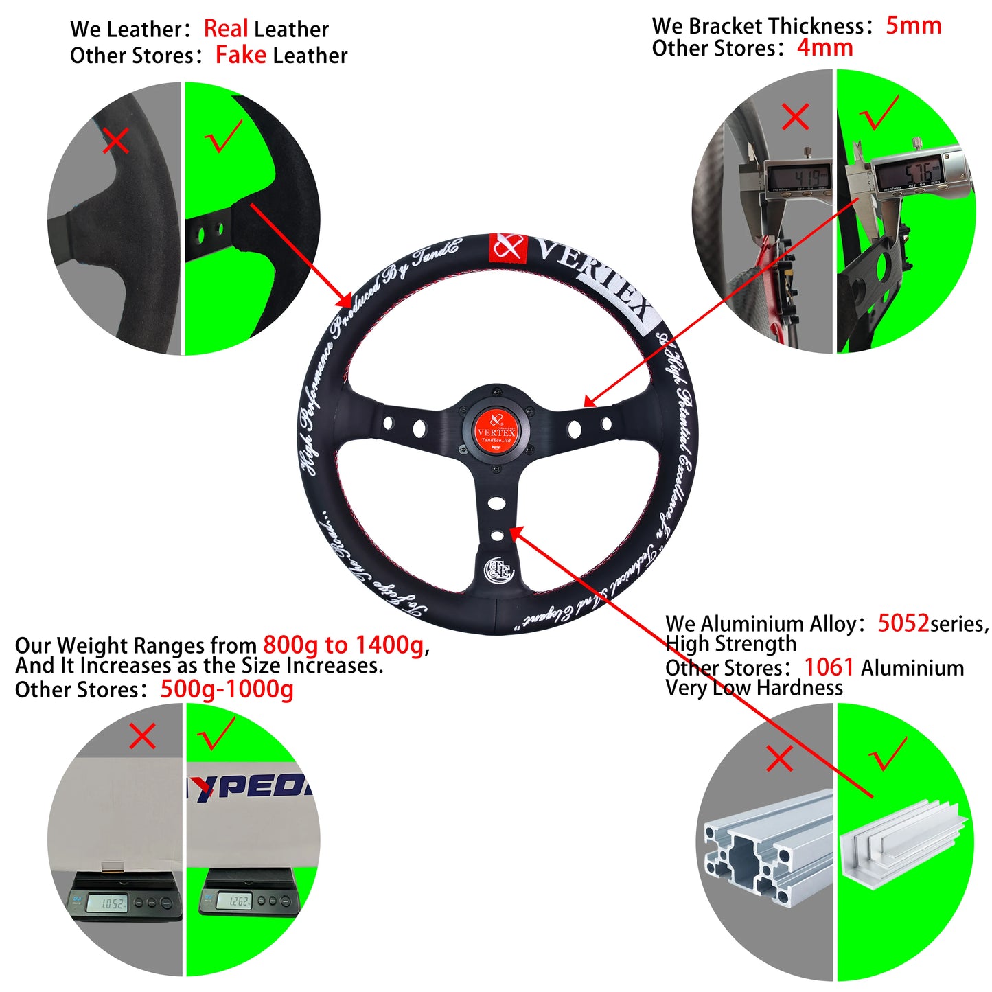 Volante esportivo VERTEX Tiypeor TAND-e