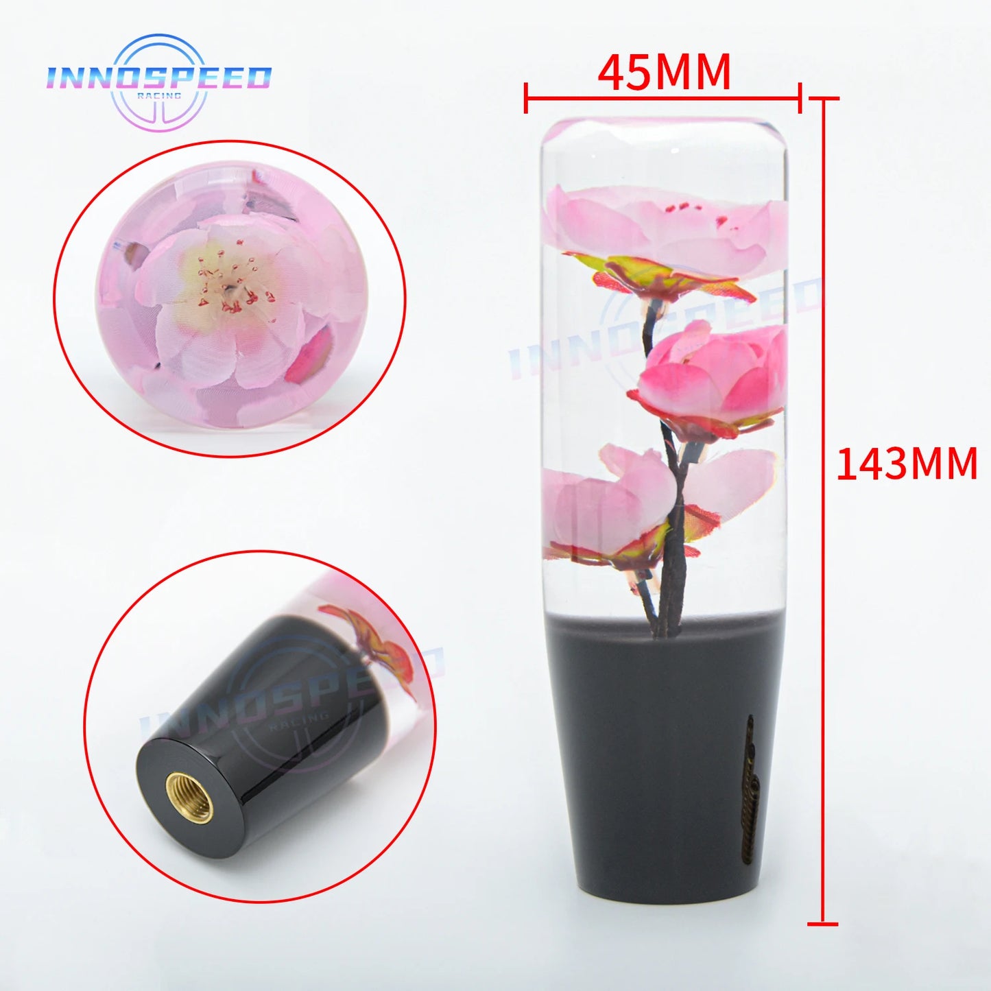 Manopla de Cambio Flores de cerejeira em Resina 10cm - 20cm