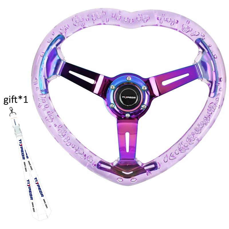 Volante esportivo Shape Coração transparente - Titanizado