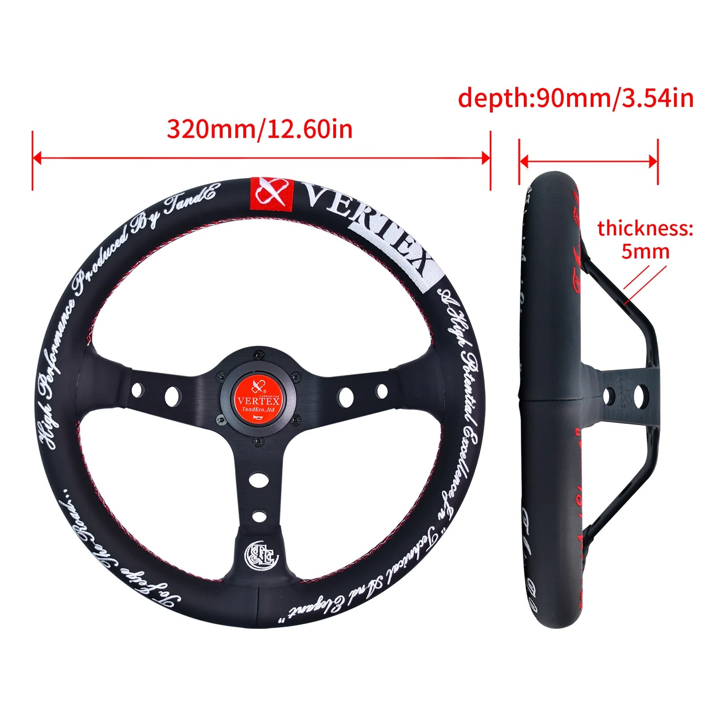Volante esportivo VERTEX Tiypeor TAND-e