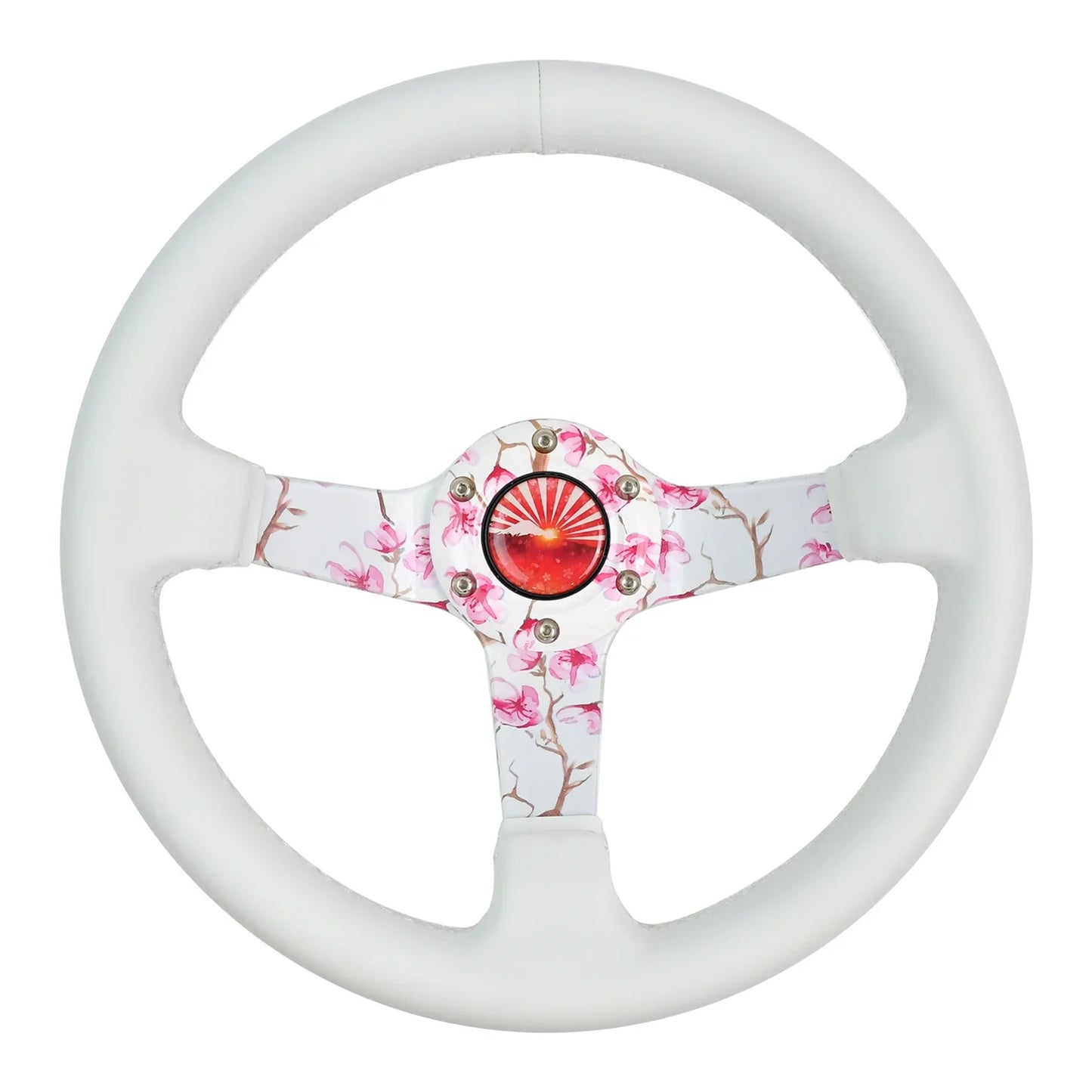 Volante esportivo Flores de Sakura Branco