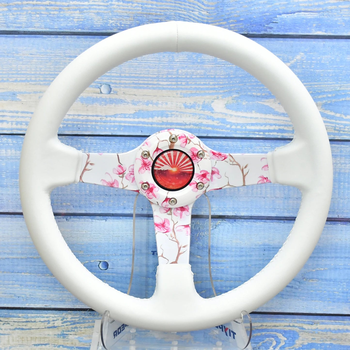 Volante esportivo Flores de Sakura Branco