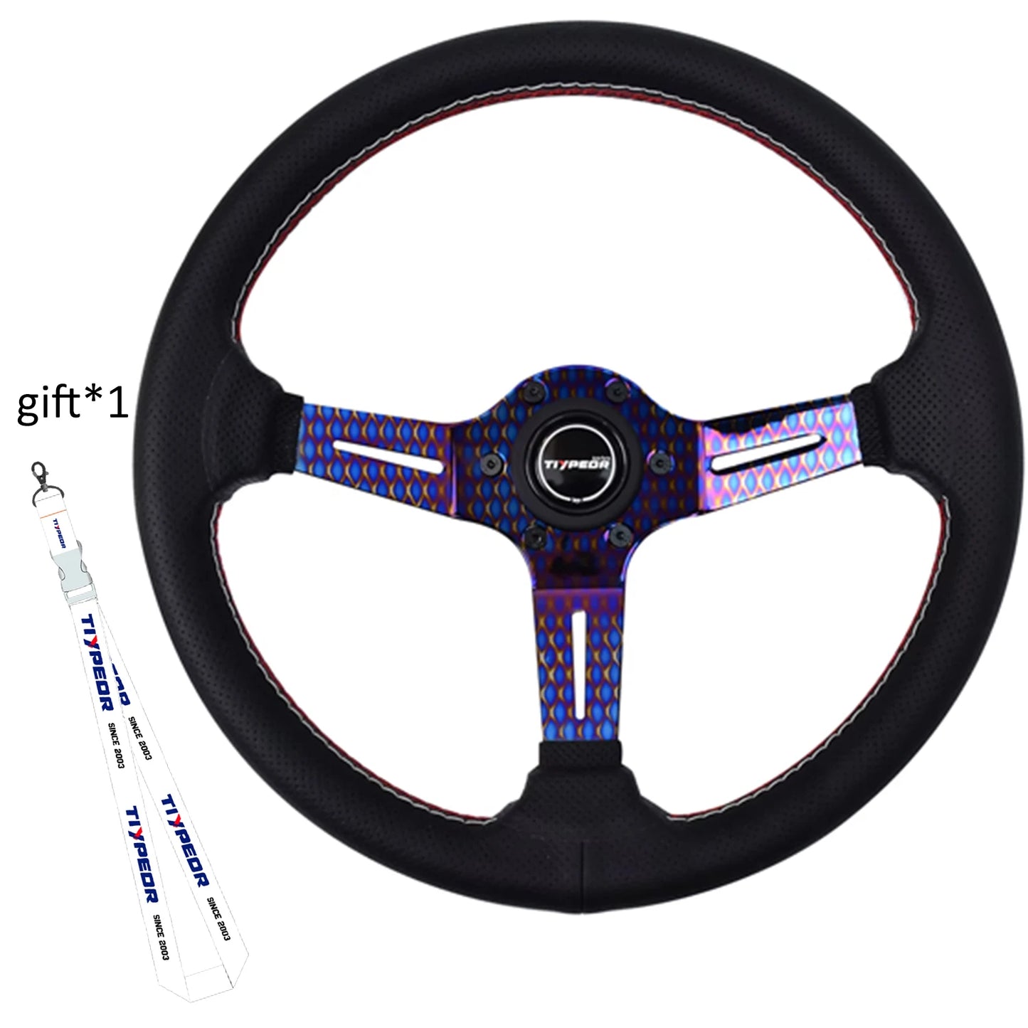 Volante esportivo Tiypeor aço texturizado